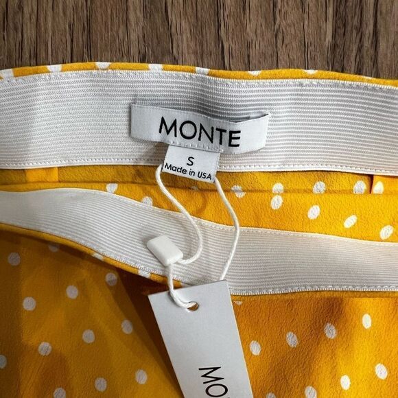 Monte the label Yellow polka dot midi skirt size s - Picture 6 of 7
